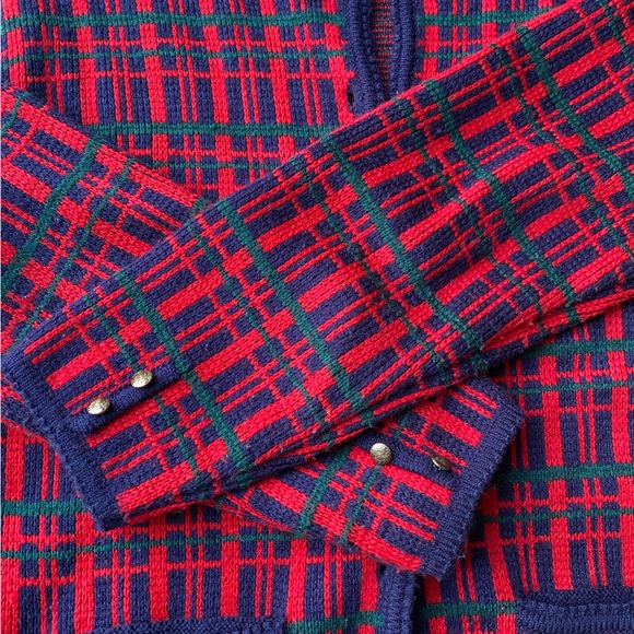Eaton button down plaid cardigan vintage - Picture 7 of 11